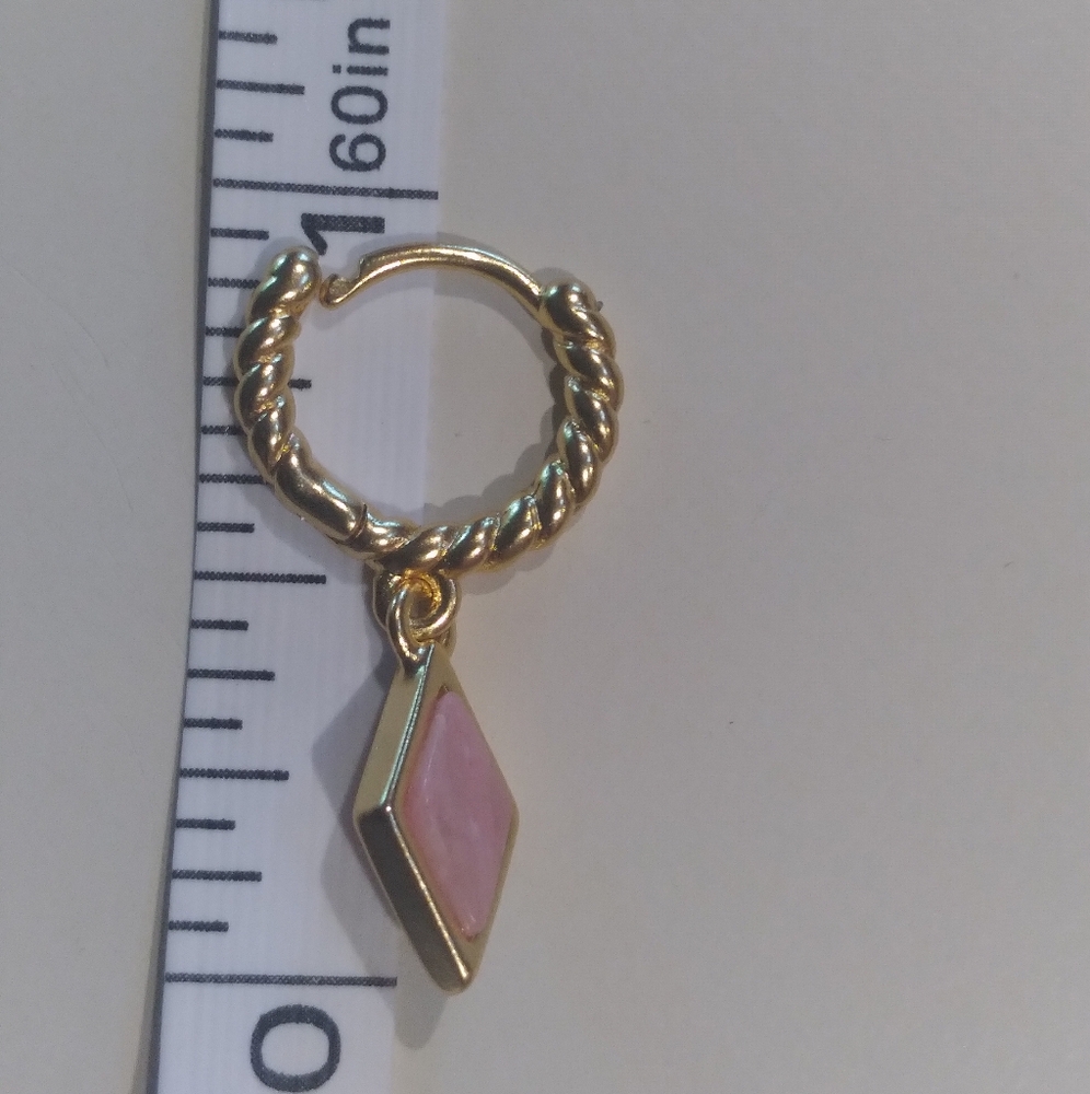 ✨️Madewell✨️Stone Collection Rhodonite  Small Hoops 💥💥 - Picture 5 of 8